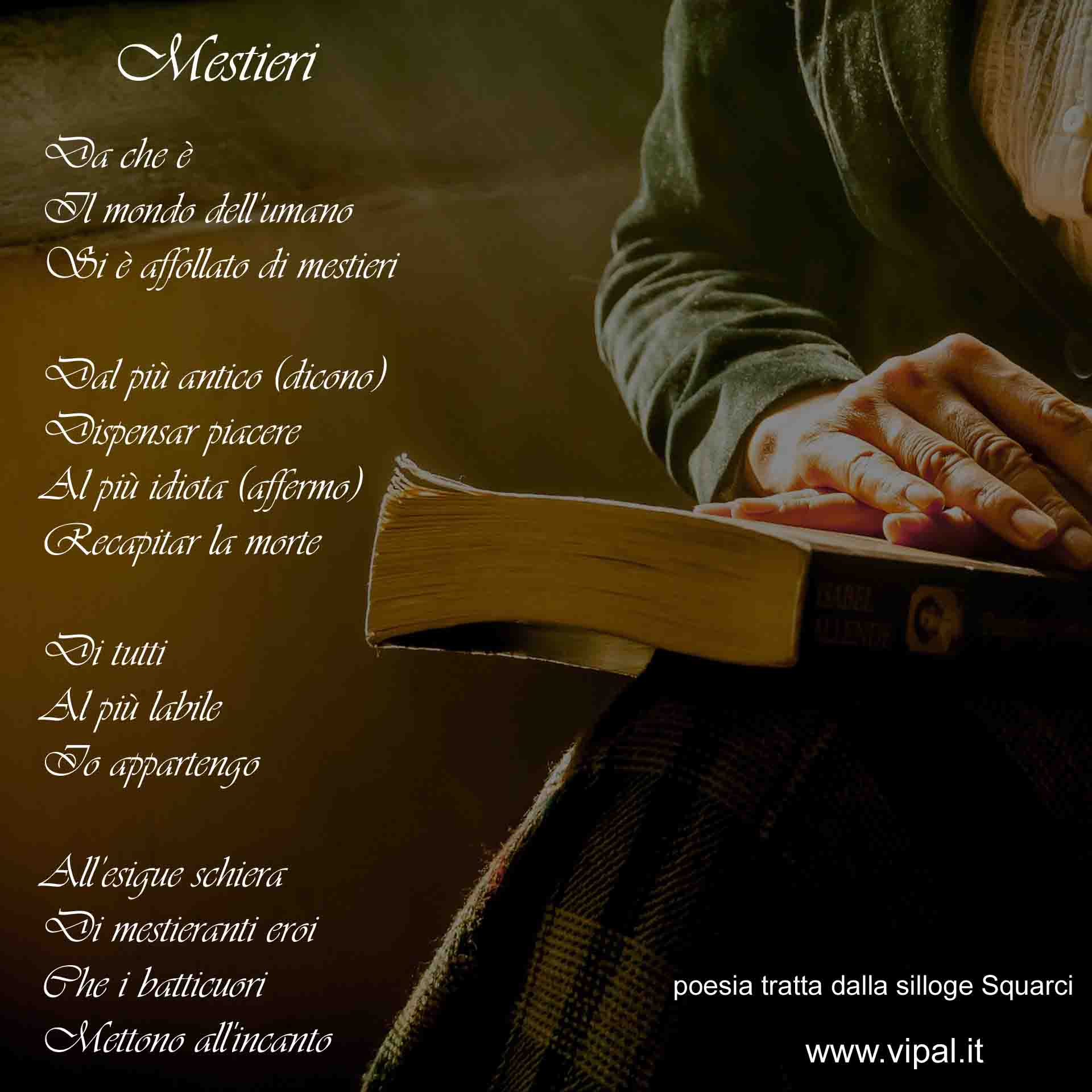 Mestieri testo poesia edita libro Squarci Vipal Antonio Gianfranco Gualdi